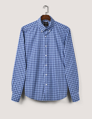 Camisa informal a cuadros azul marino