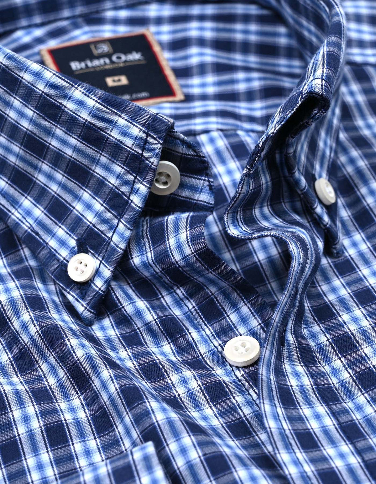 Camisa informal a cuadros azul marino