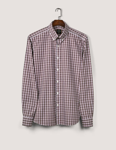 Maroon Smart Fit Casual Check Shirt