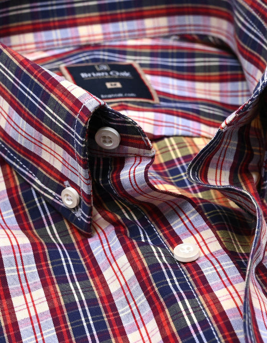 Camisa casual de cuadros multicolor