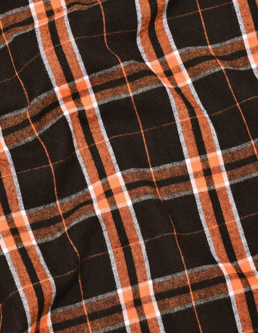 Black and Rust Check Flannel Shirt