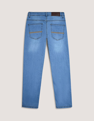 Jean stretch confortable bleu glacier