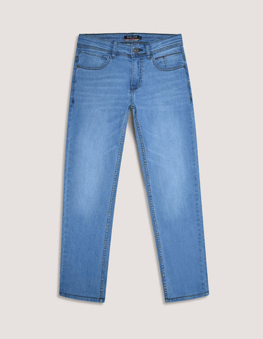Jean stretch confortable bleu glacier