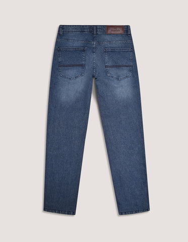 Jean en denim teinté vert clair pour homme
