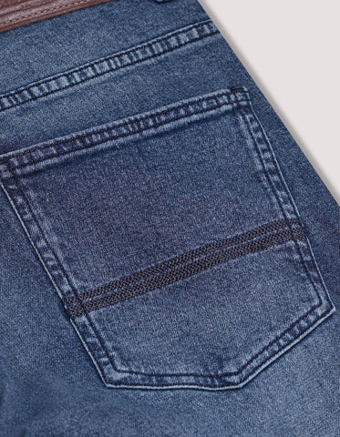 Jean en denim teinté vert clair pour homme