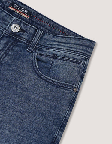 Jean en denim teinté vert clair pour homme