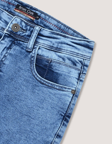 Jean en denim bleu clair Smart Fit
