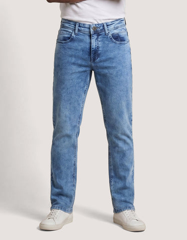 Denim Blue Regular Fit Jeans - Lightweight Stretch