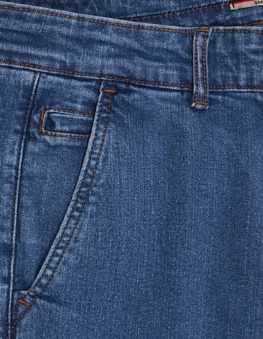 Medium Blue Traveler Jeans - Secure Button Down Back Pocket