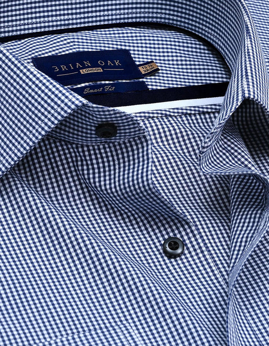 Navy Mini Check Shirt