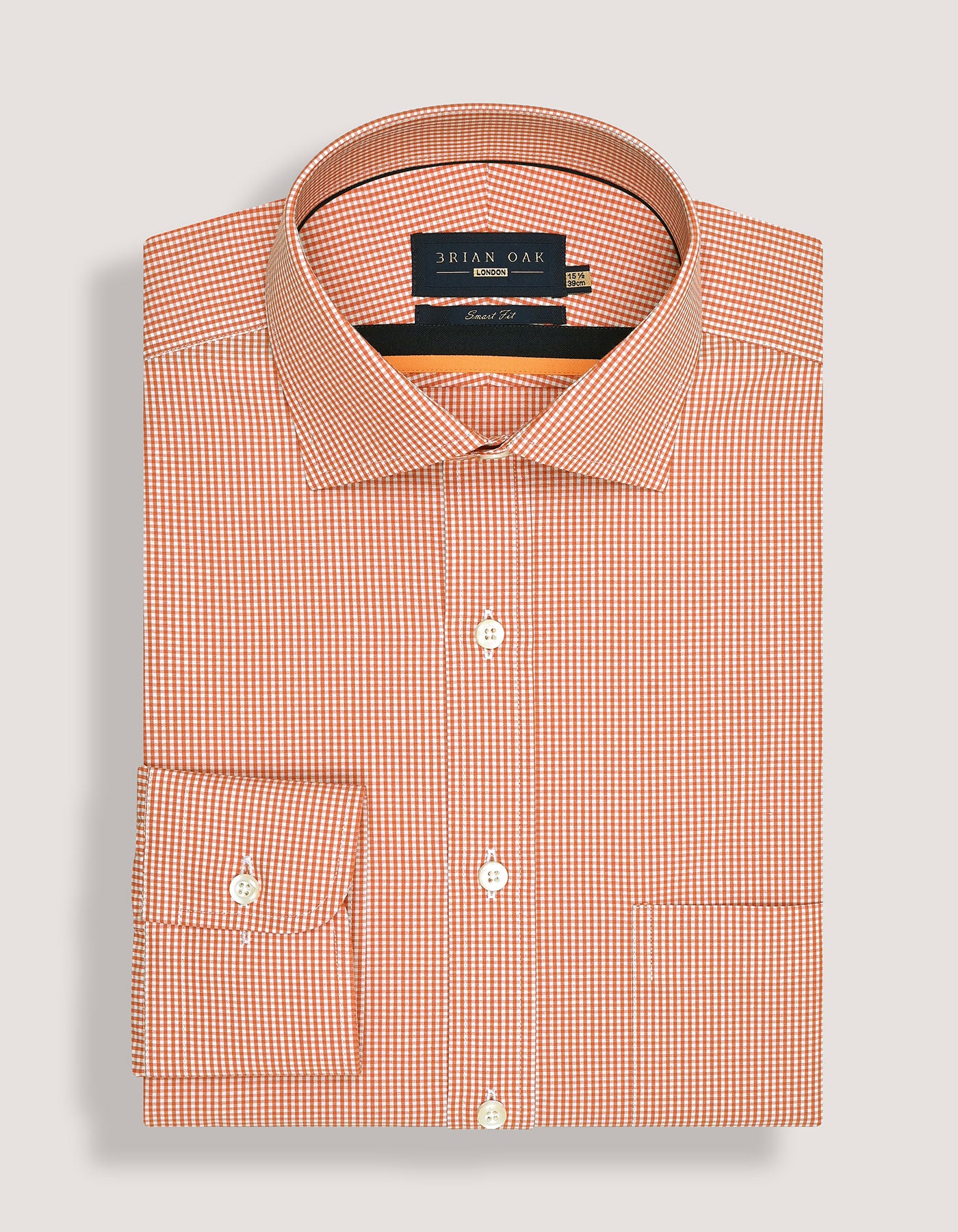 dress shirt orange Mens Orange Mini Check Shirt