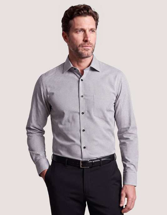 Grey And White Checkered Shirt