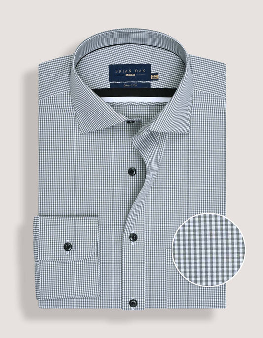 Grey mini checkered shirt
