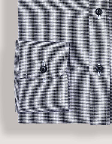 Black Houndstooth Check Shirt