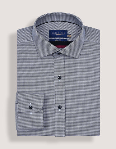 Black Houndstooth Check Shirt