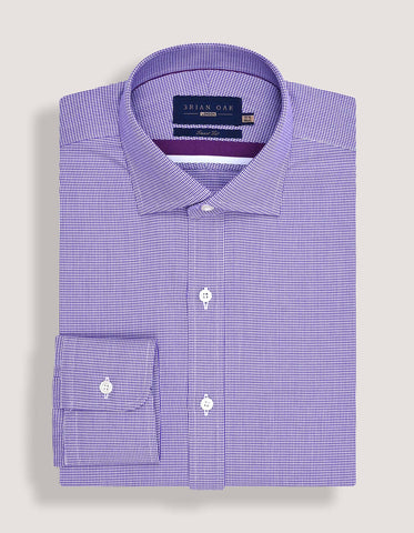 Purple Houndstooth Check Shirt