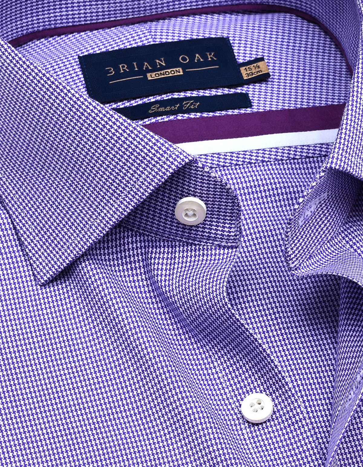 Purple Houndstooth Check Shirt