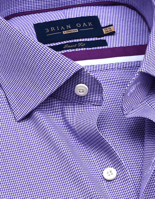 Purple Houndstooth Check Shirt