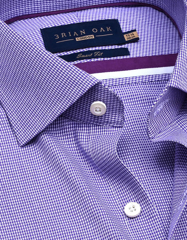 Purple Houndstooth Check Shirt