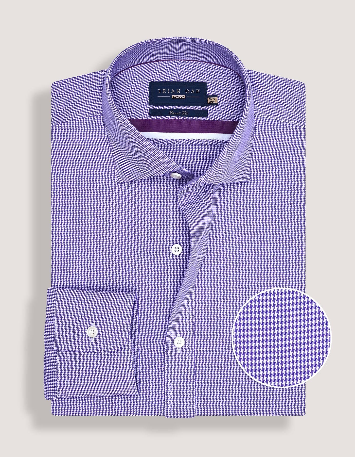 Purple houndstooth dress shirt