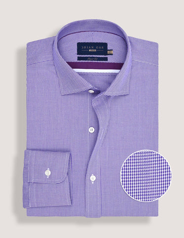 Purple houndstooth dress shirt