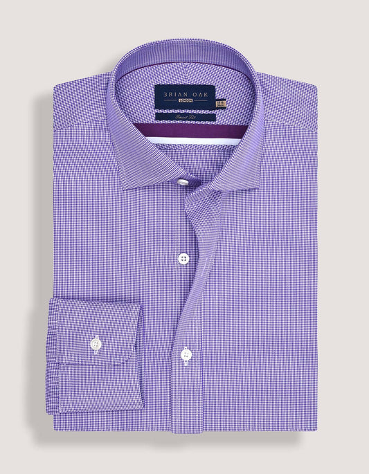 Purple Houndstooth Check Shirt