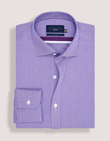 Purple Houndstooth Check Shirt