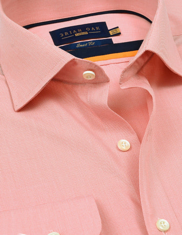 Chemise à carreaux pied-de-poule orange clair