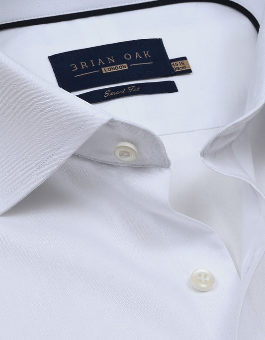 White Self Textured Dobby Shirt