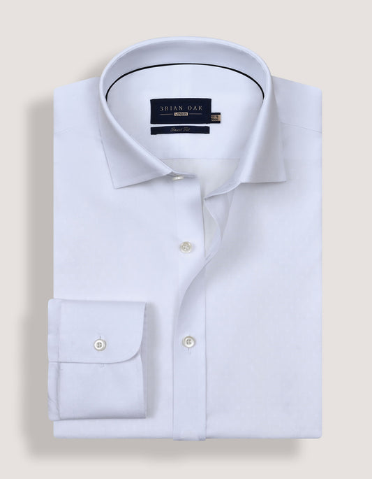 White Self Textured Dobby Shirt