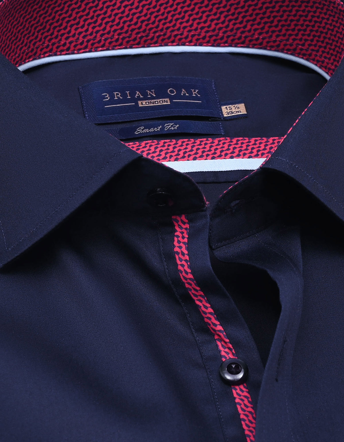 Navy Designer Satin Dress Shirt