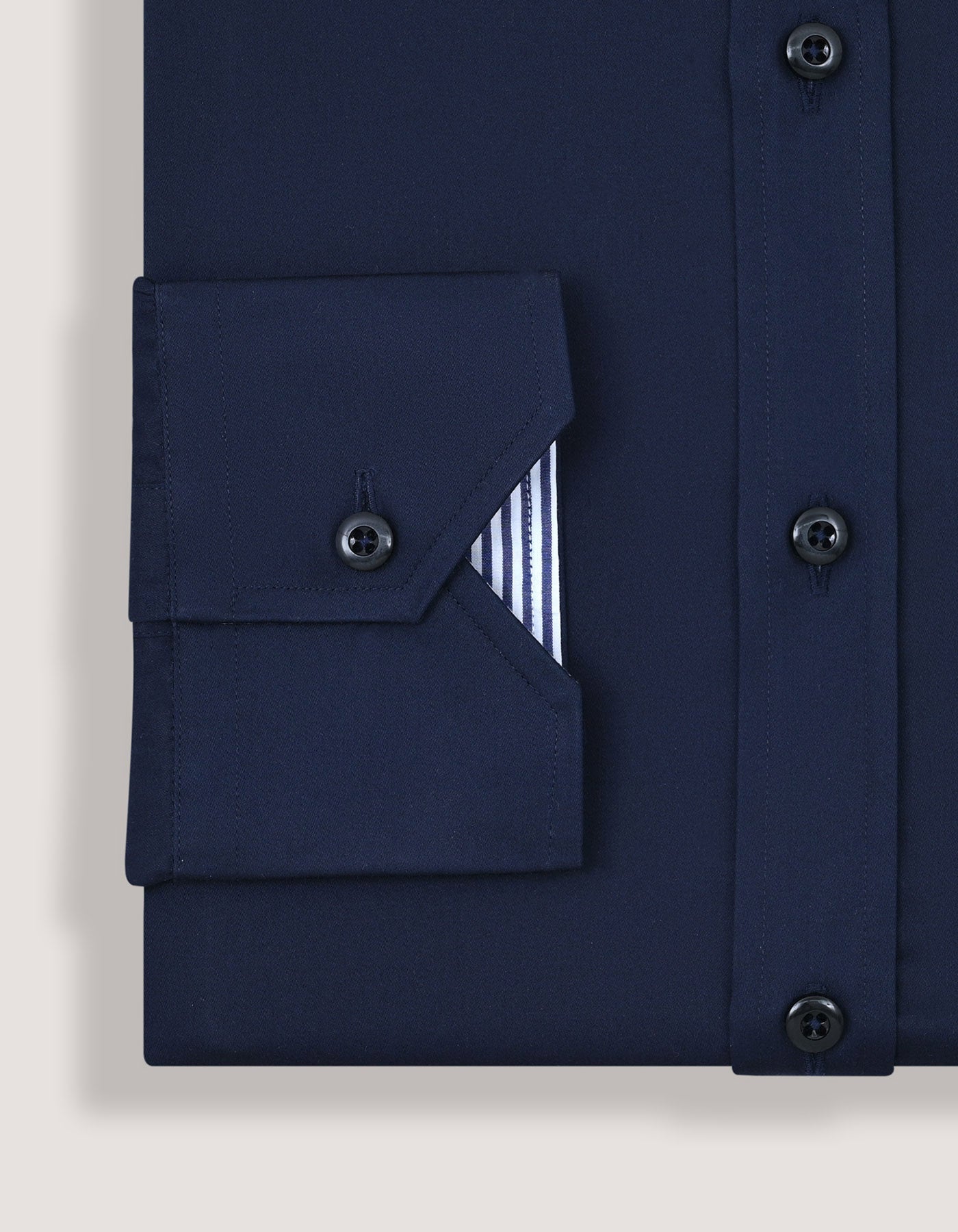 Plain Designer Satin Shirt - Navy