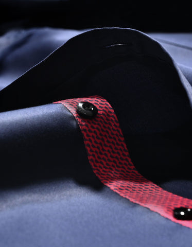 Chemise en satin de créateur - Noir