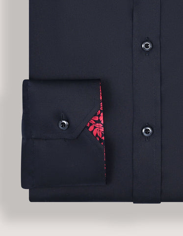 Designer Satin Dress Shirt - Black