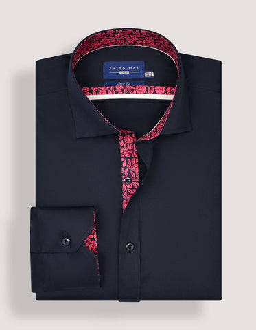 Designer Satin Dress Shirt - Black