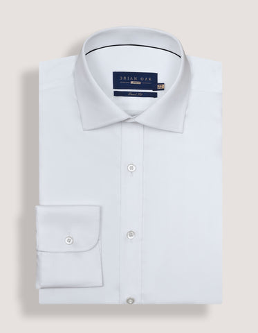 Easy Care White Satin Shirt