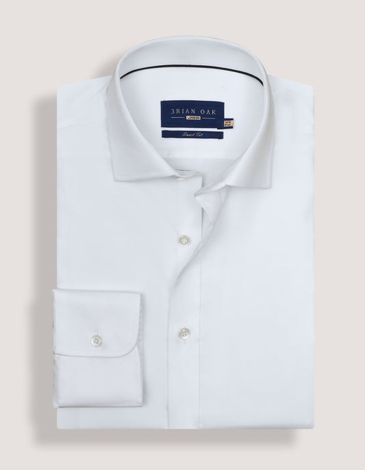 Easy Care White Satin Shirt