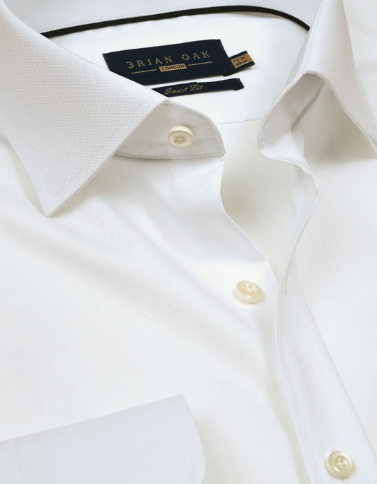 Plain White Cotton Dress Shirt