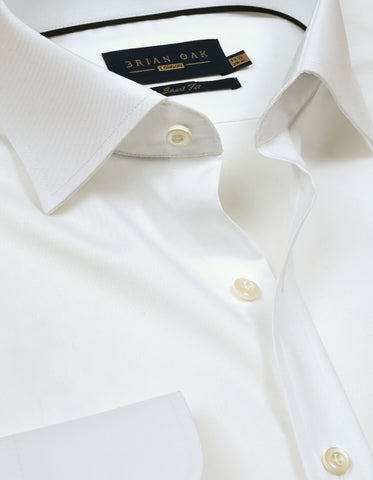 Plain White Cotton Dress Shirt