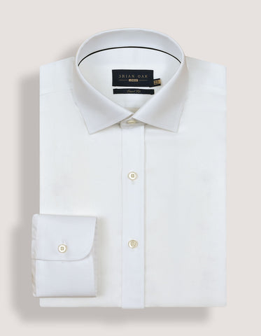 Plain White Cotton Dress Shirt