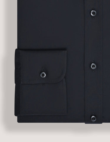 Easy Iron Plain Black Dress Shirt