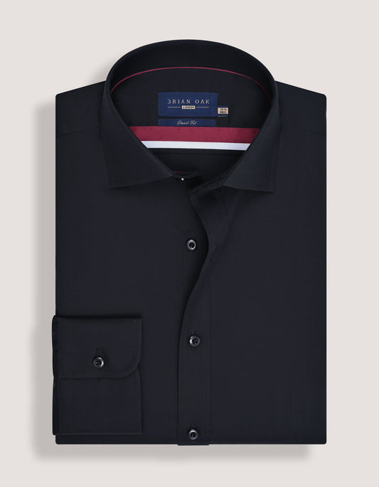 Easy Iron Plain Black Dress Shirt