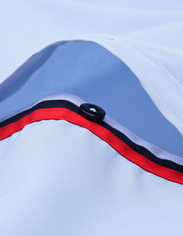 Sky Blue Twill Formal Shirt with Union Jack Contrast Trim