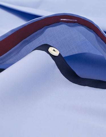 Powder Blue Formal Shirt with White Collar & Cuffs
