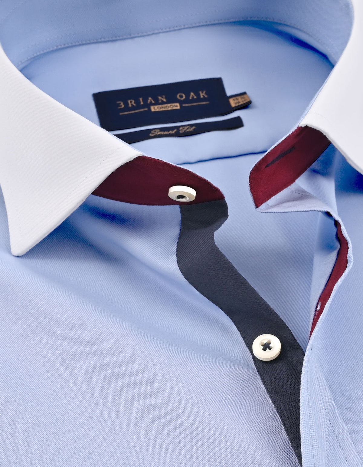 Powder Blue Formal Shirt with White Collar & Cuffs