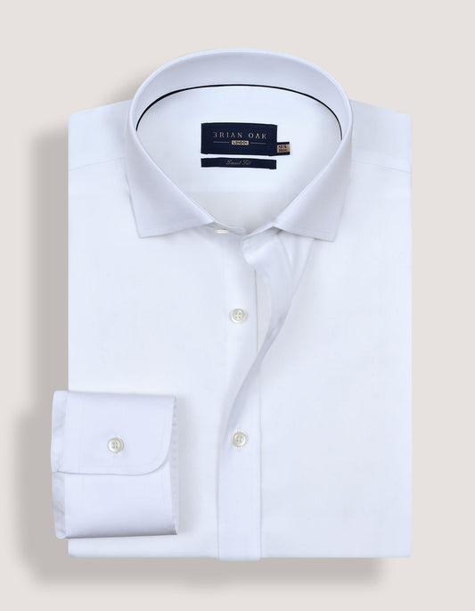 Plain White Satin Dress Shirt
