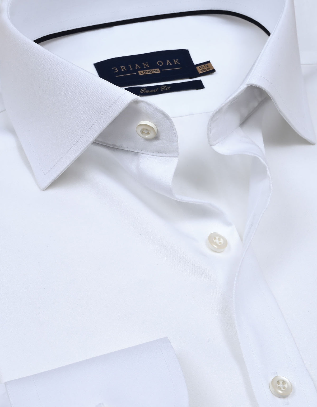 Chemise en satin blanc uni