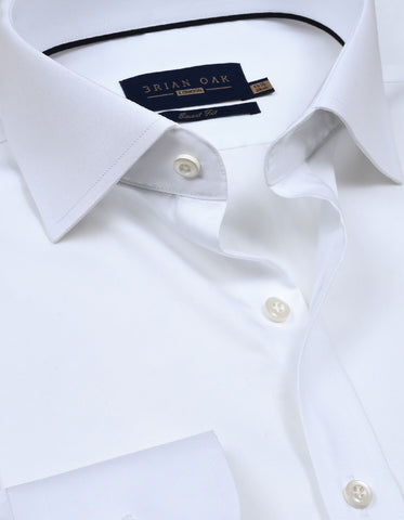Chemise en satin blanc uni