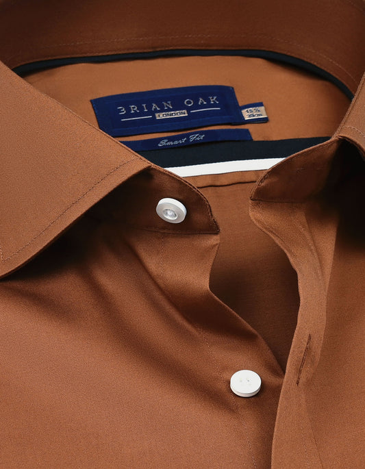 Mens Light Brown Plain Formal Shirt