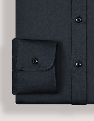 Charcoal Plain Satin Dress Shirt